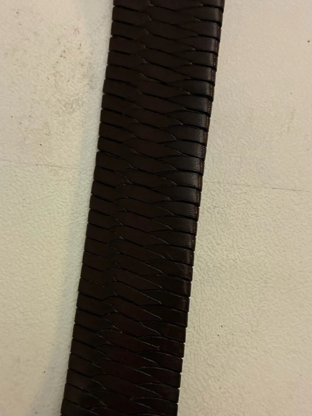 Vintage COACH 6924 Woven Leather Belt Brown Silver Buckle Mens Sz 42 Classic